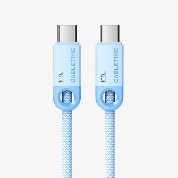 Đầu nối cáp USB C PD100W: USB C; Chiều dài: 2m, màu sắc: Xanh bện CUP0L